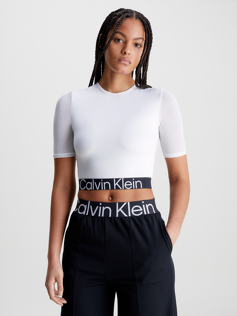 BRIGHT WHITE > T-Shirt Sportowy O Krótkim Fasonie > undefined Kobiety - Calvin Klein