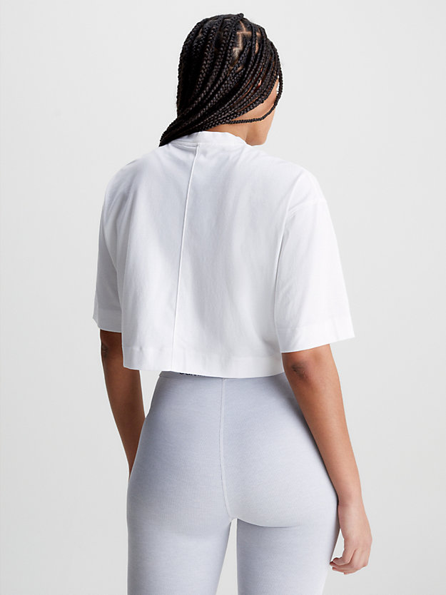 BRIGHT WHITE Cropped Gym T-shirt for women CK PERFORMANCE
