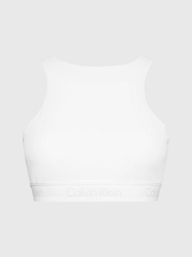 bright white medium impact sports bra for women ck performance