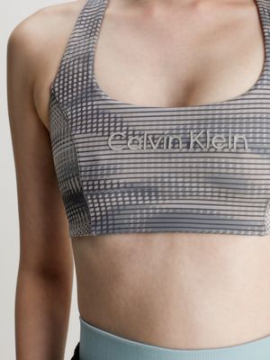 Buy Calvin Klein Performance Grey CK Medium Impact Sports Bra in