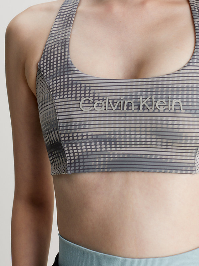 grey medium impact sports bra for women ck performance