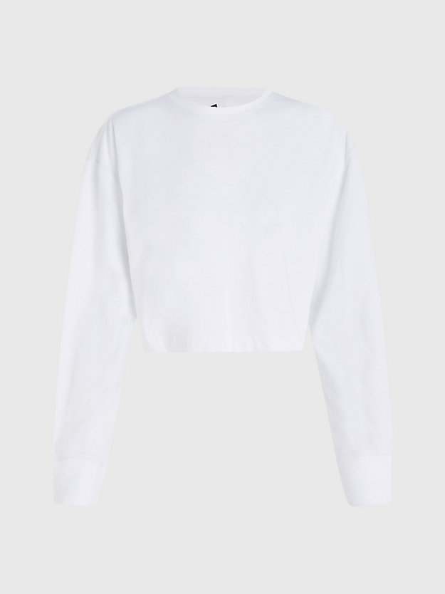 bright white langärmliges gym-t-shirt für damen - ck performance
