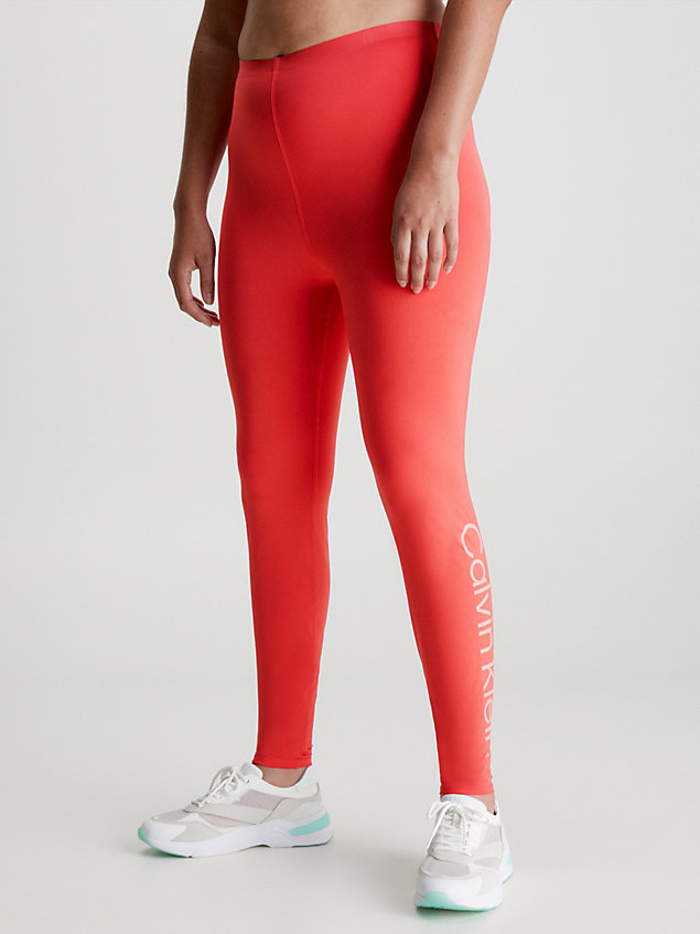 red pocket gym leggings for women ck performance