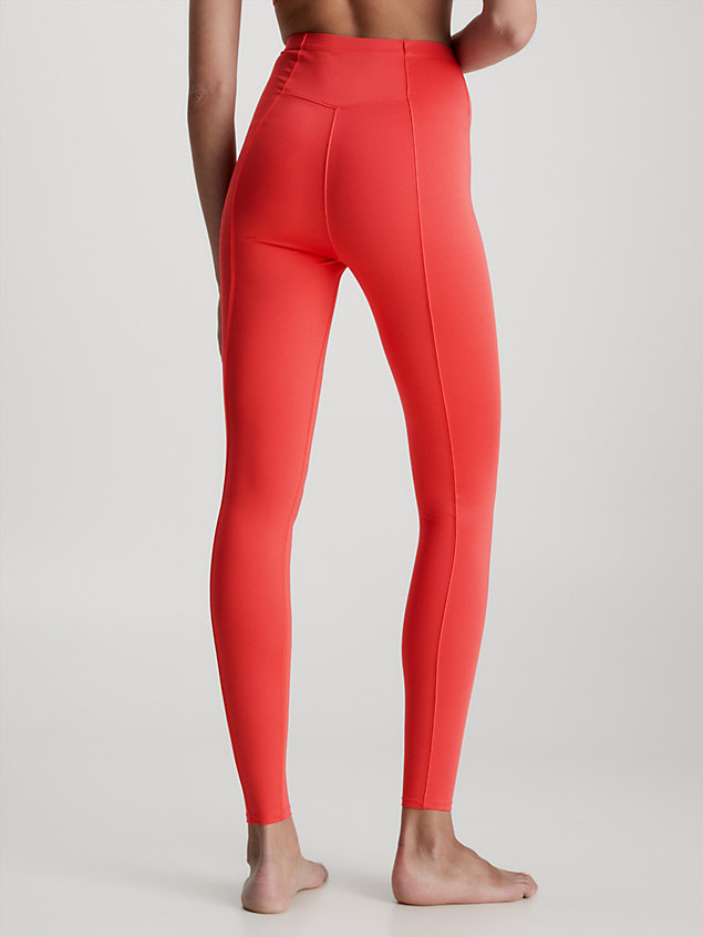 red legginsy sportowe z kieszonką dla kobiety - ck performance