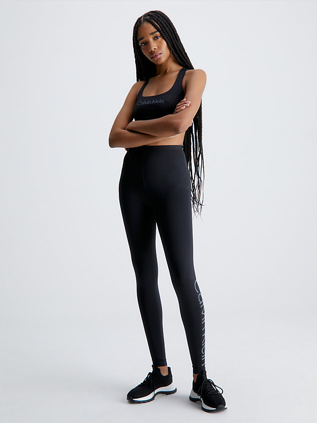 black legginsy sportowe z kieszonką dla kobiety - ck performance