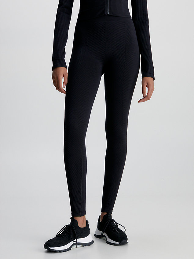black 7/8-sport-leggings für damen - ck performance