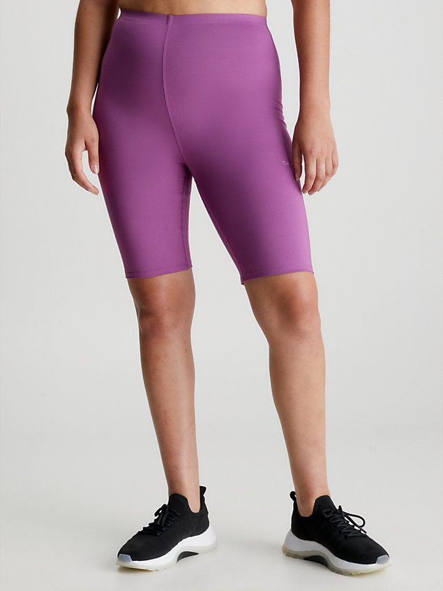 purple enge kurze sporthose mit taschen für damen - ck performance