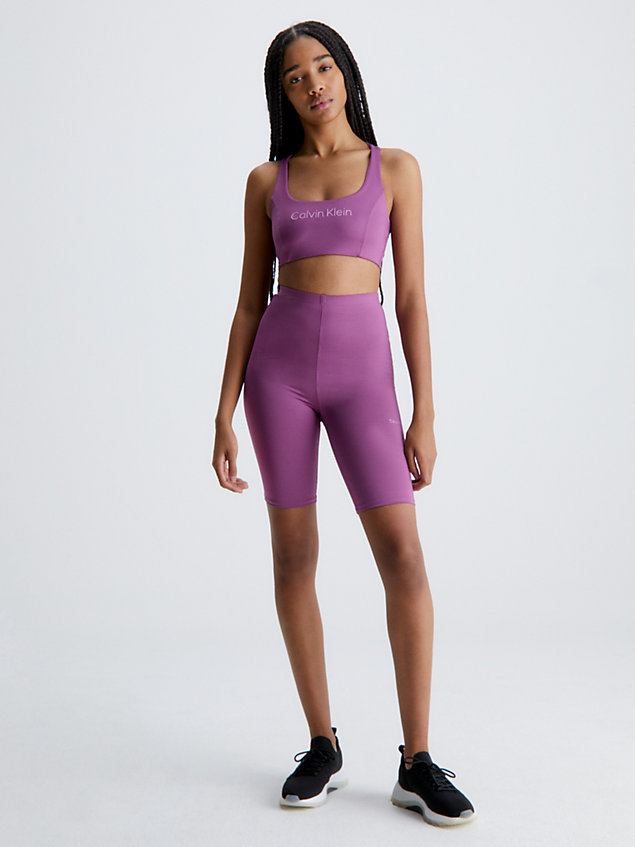 purple enge kurze sporthose mit taschen für damen - ck performance