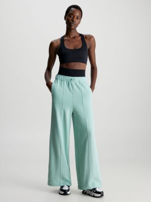 Green wide leg joggers hot sale