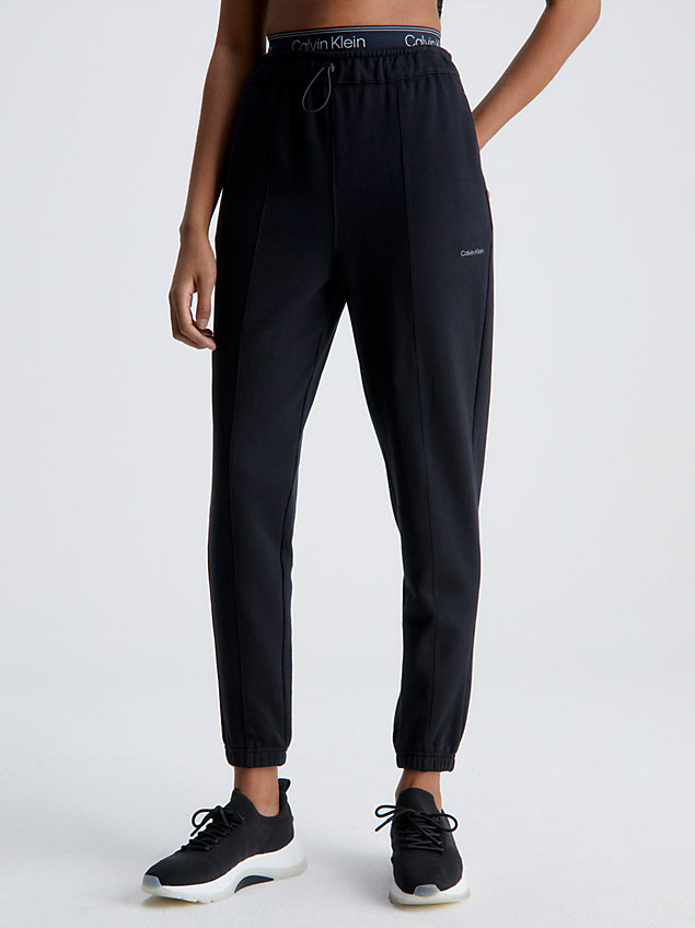 pantalon de jogging relaxed en tissu éponge de coton black pour femmes ck performance