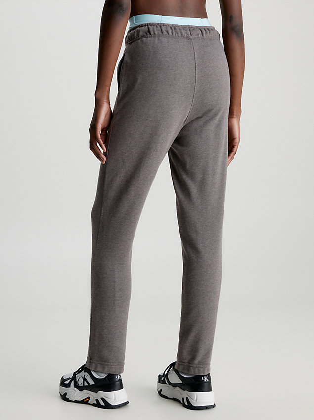 grey relaxed cotton terry joggers for women ck performance