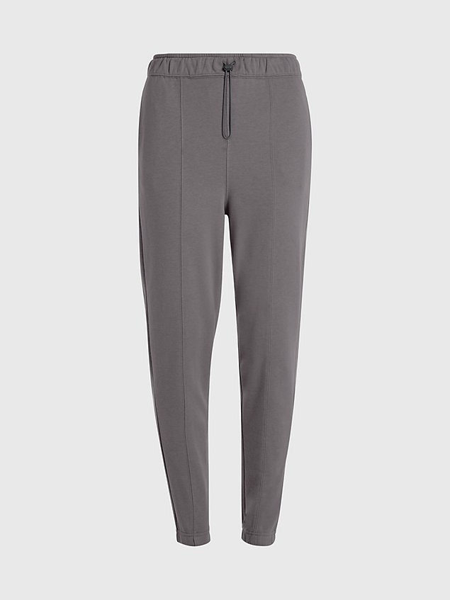 grey swobodne spodnie dresowe z bawełny frotte dla kobiety - ck performance