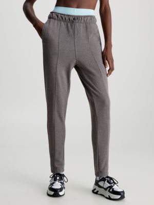 grey relaxed cotton terry joggers for women ck performance