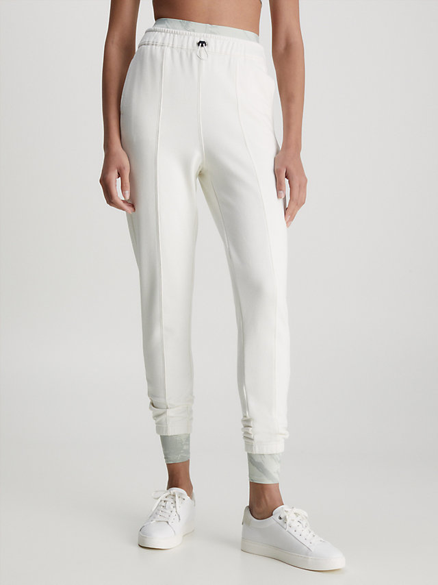 White Suede Pantalon De Jogging En Tissu Éponge De Coton undefined femmes Calvin Klein