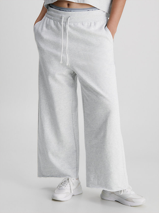 athletic grey heather cotton terry culottes for women ck performance