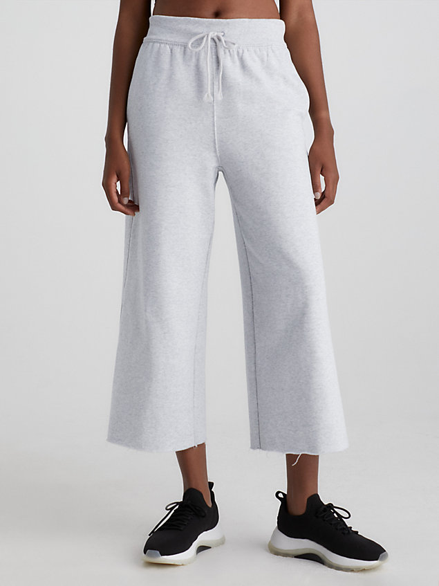 grey cotton terry culottes for women ck performance