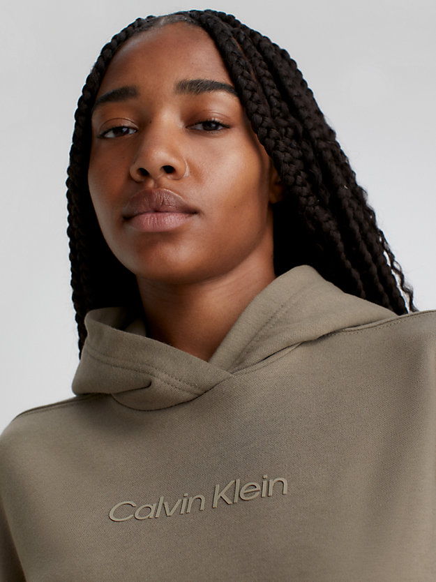 GREY OLIVE Sweat-shirt à capuche en tissu éponge de coton for femmes CK PERFORMANCE