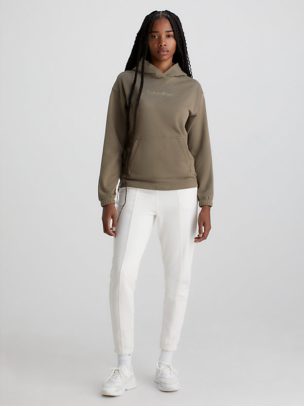 GREY OLIVE Cotton Terry Hoodie for women CK PERFORMANCE