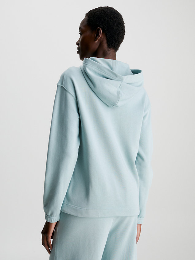 blue cotton terry hoodie for women ck performance
