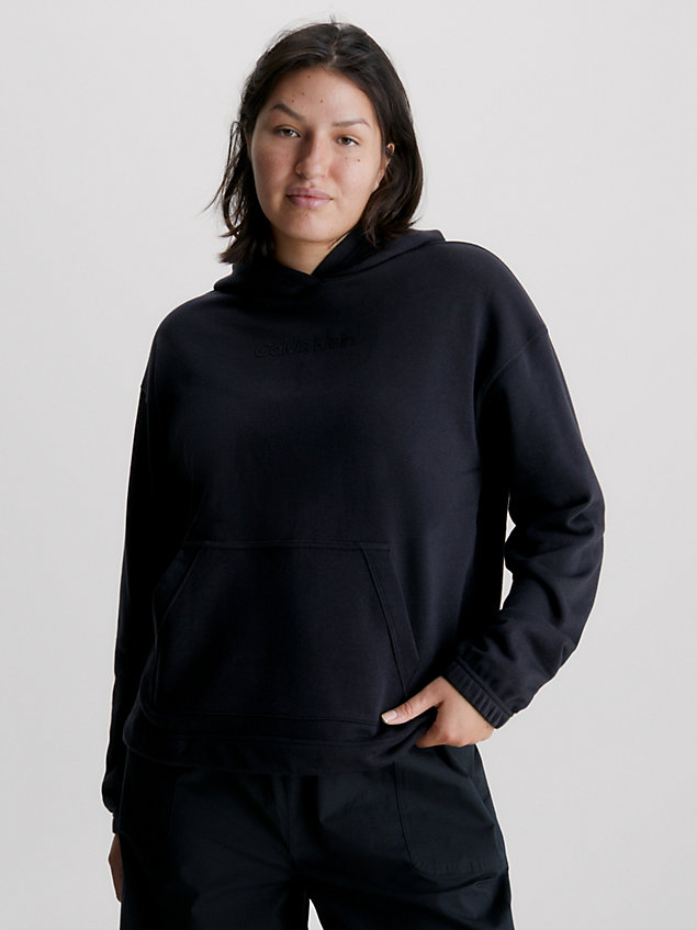 sudadera con capucha de felpa de algodón black de mujer ck performance