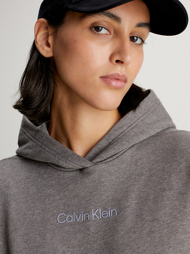 grey cotton terry hoodie for women ck performance