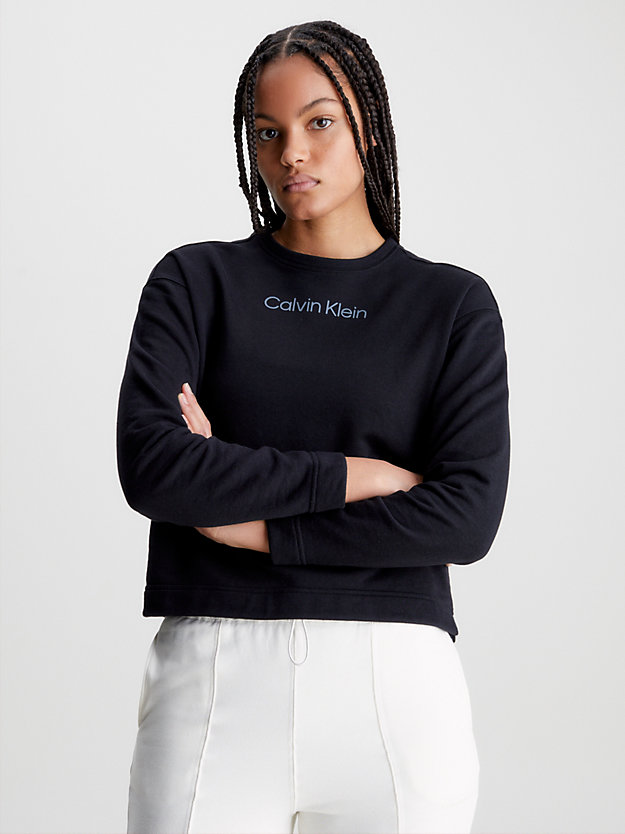 BLACK BEAUTY Logo-Sweatshirt aus Baumwoll-Frottee für Damen CK PERFORMANCE