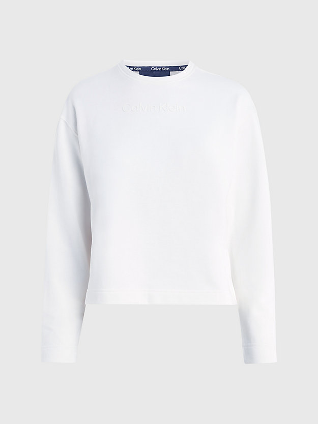 WHITE SUEDE Cotton Terry Logo Sweatshirt for women CK PERFORMANCE