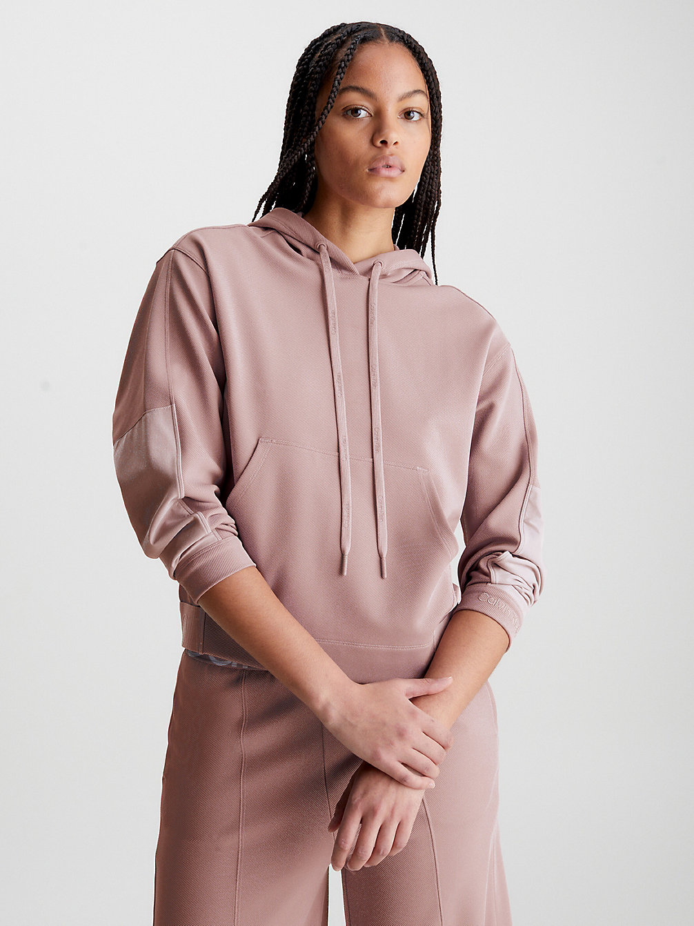 GRAY ROSE > Teksturowana Bluza Z Kapturem Z Diagonalu > undefined Kobiety - Calvin Klein