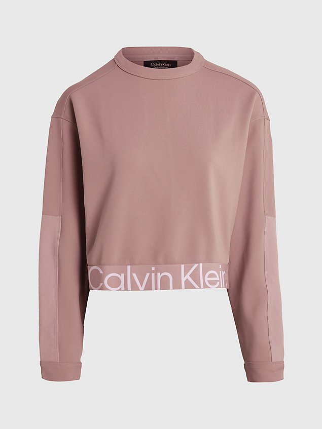 pink twill sweatshirt met textuur voor dames - ck performance