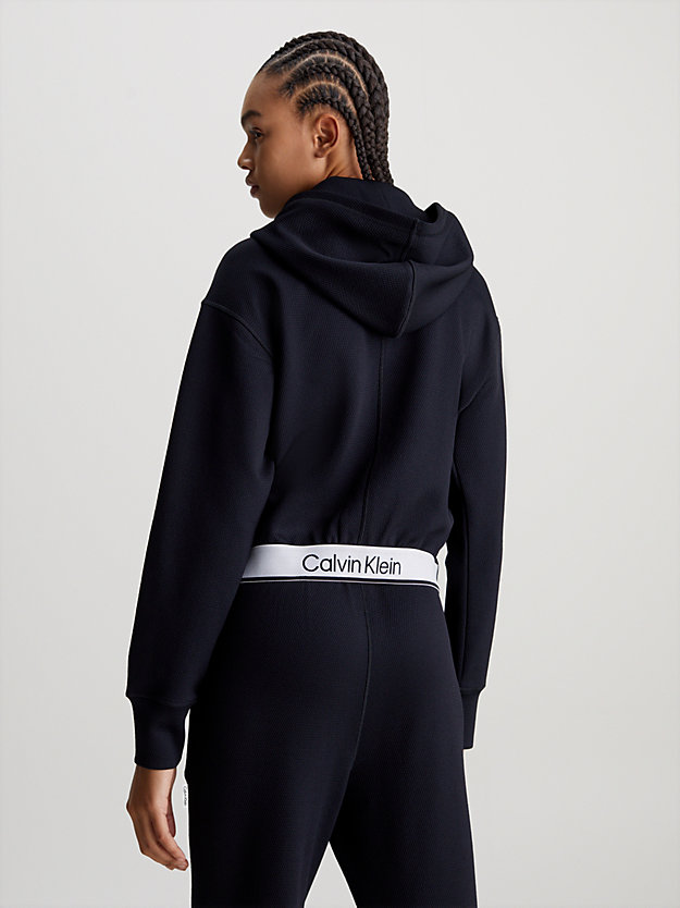 black beauty cropped hoodie met rits voor dames - 