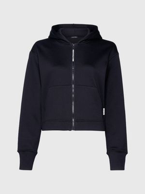 black beauty cropped zip up hoodie for women ck sport