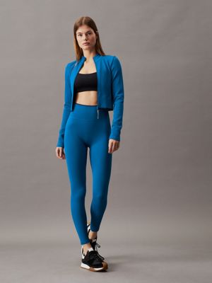 lapis blue cropped zip up jacket for women ck sport