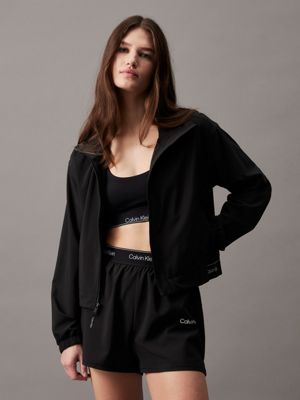 black cropped zip up jacket for women ck sport