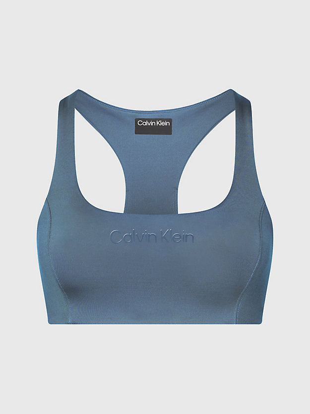 ceramic blue medium impact sports bra for women 