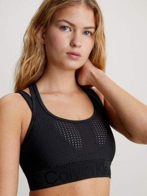 Shop Calvin Klein Performance Low support sports bra - black on