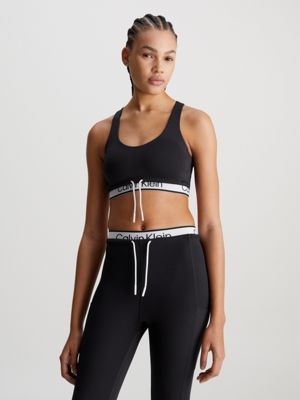 Calvin Klein Performance Women's Medium Impact Racerback Sports Bra In  Black