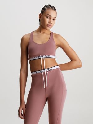 Calvin Klein Pink and Black Sports Bra - Small