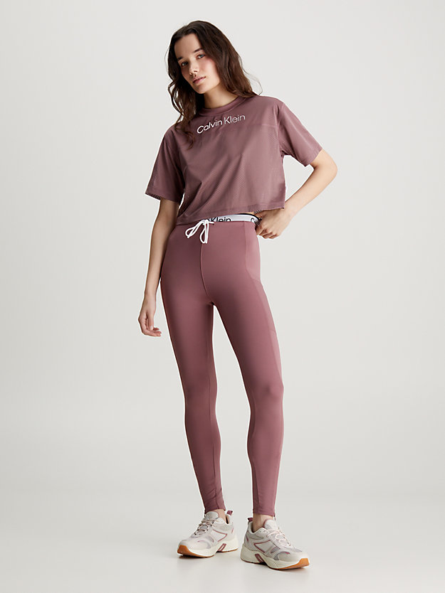 capri rose mesh cropped sport t-shirt voor dames - 