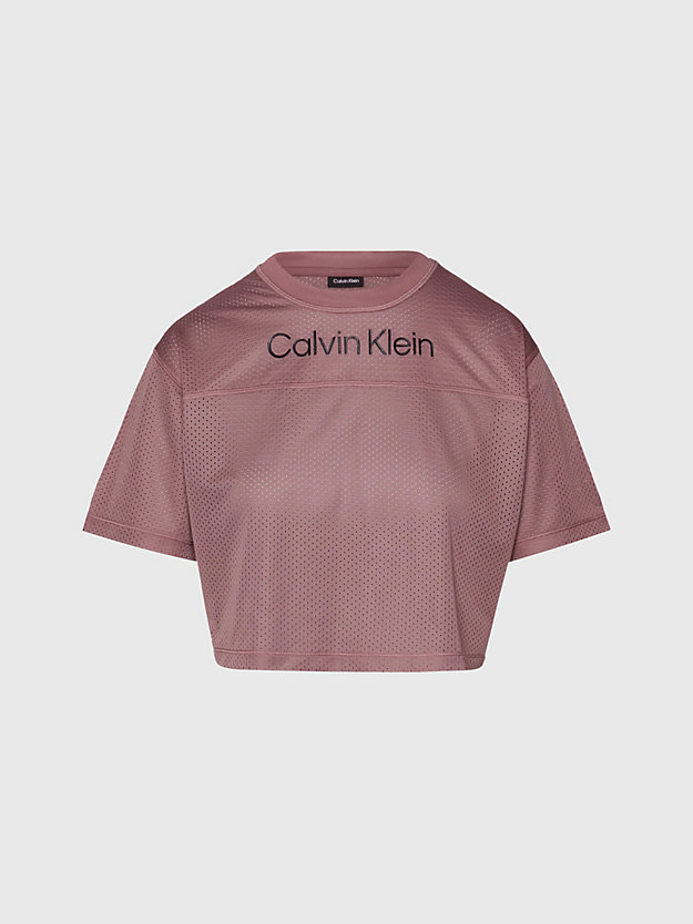capri rose cropped gym-t-shirt aus mesh für damen - 