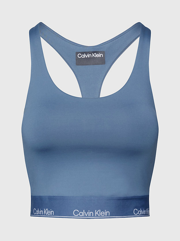 ceramic blue cropped gym tank top for women 