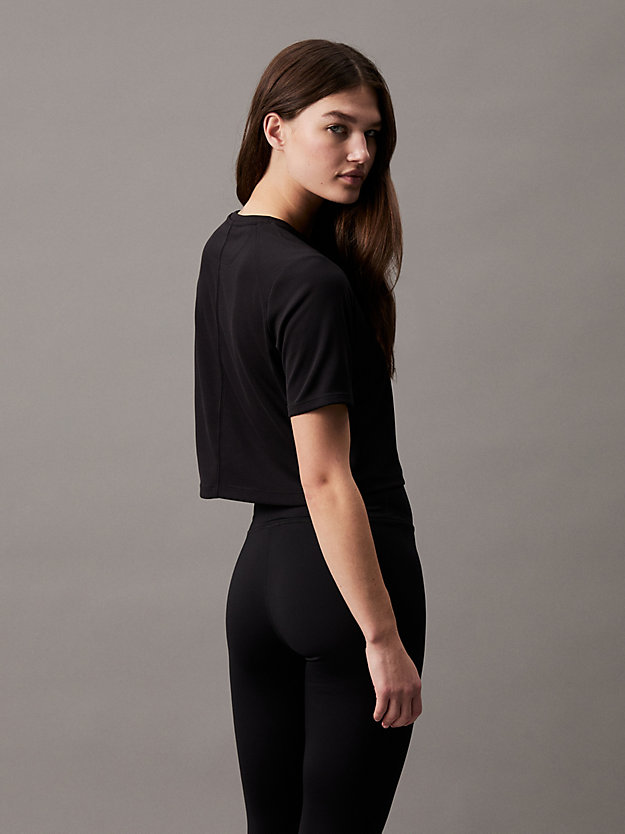 black beauty cropped gym-t-shirt für damen - 