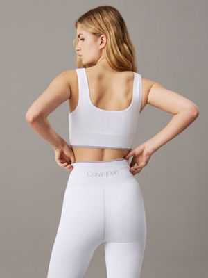 brilliant white medium impact sports bra for women ck sport