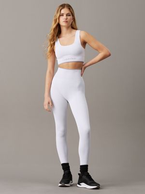 brilliant white medium impact sports bra for women ck sport