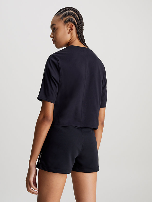 black beauty cropped sport t-shirt voor dames - 