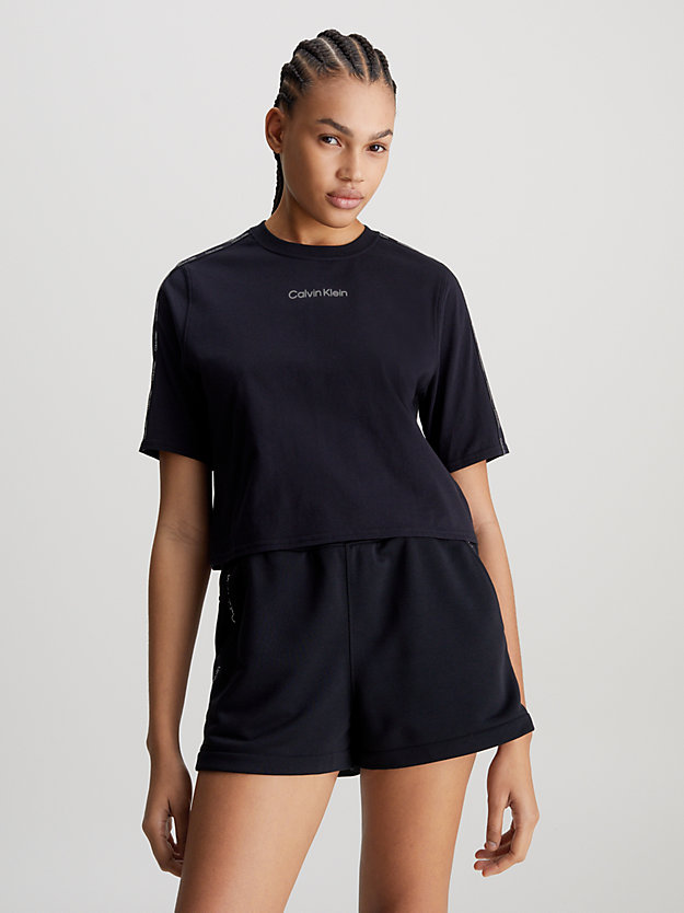 black beauty cropped sport t-shirt voor dames - 