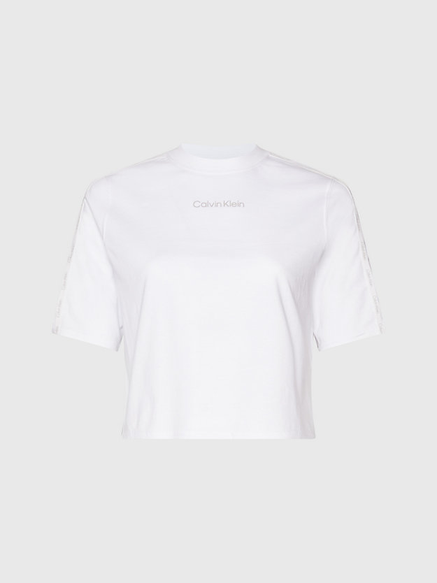 brilliant white cropped gym t-shirt for women 