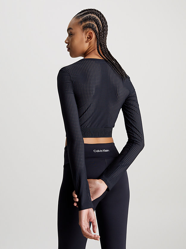 black beauty long sleeve cropped gym top for women 