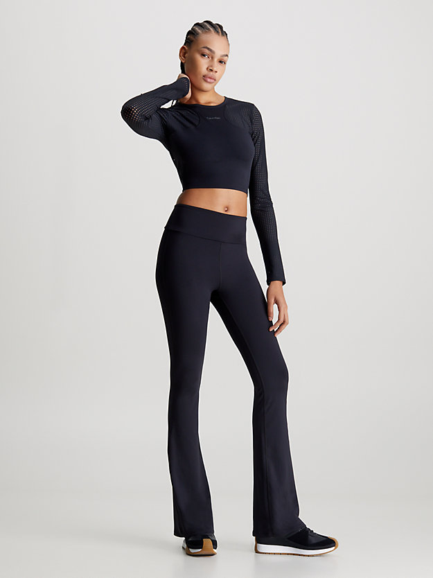 black beauty long sleeve cropped gym top for women 