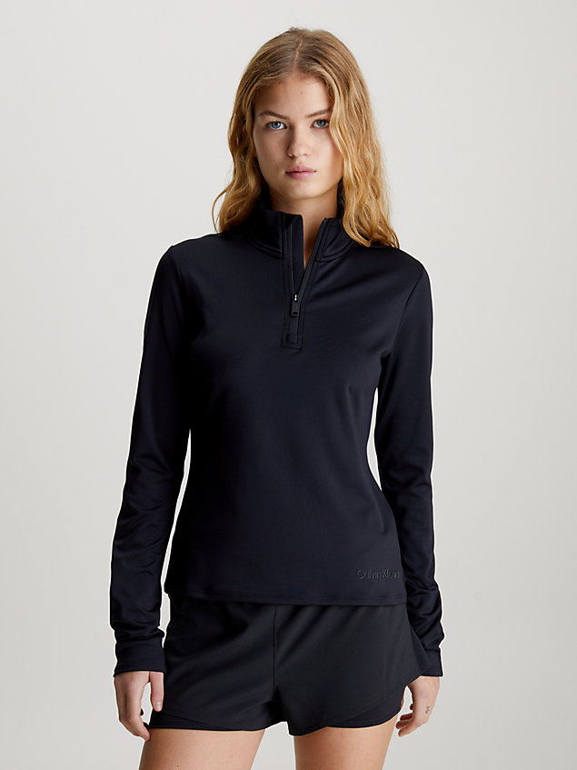 black long sleeve gym top for women 
