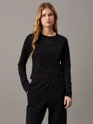 black long sleeve gym t-shirt for women ck sport